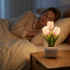 Bloomora – LED Tulip Lamp with Ceramic Vase