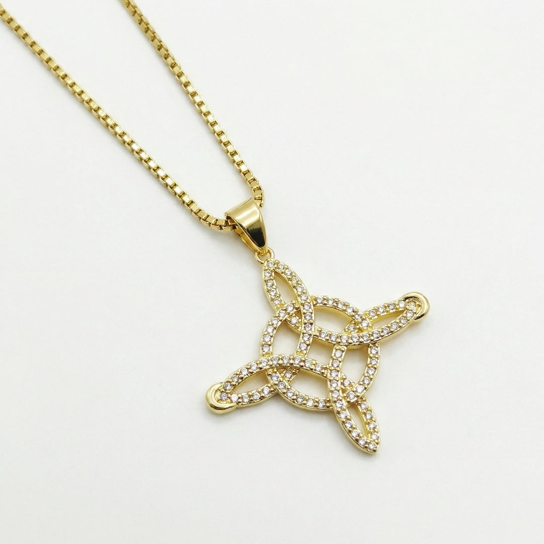 Elowen – Crystal Celtic Knot Necklace