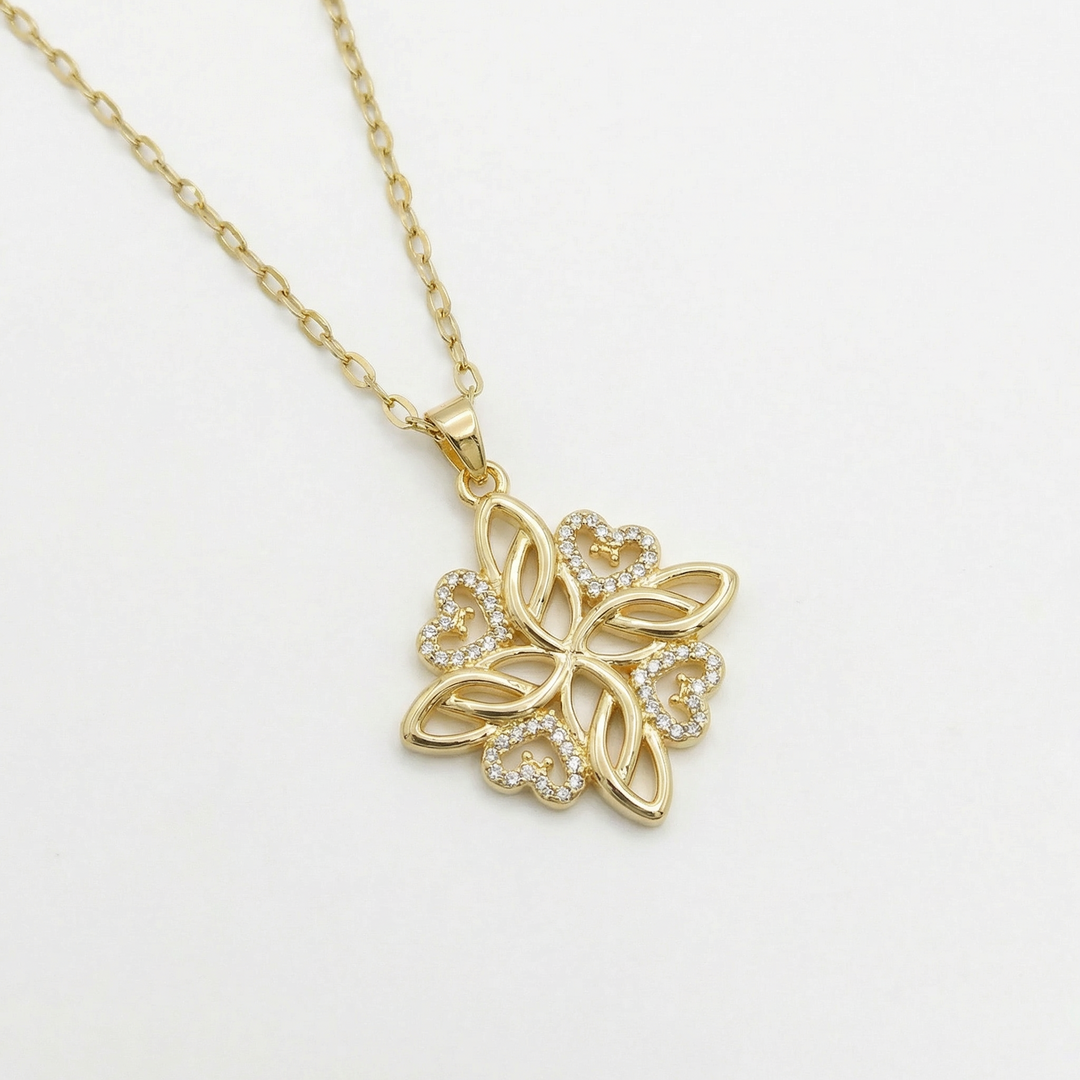 Elowen – Crystal Celtic Knot Necklace