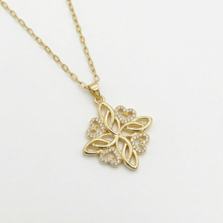 Elowen – Crystal Celtic Knot Necklace
