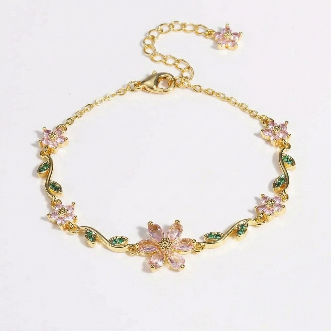 Florelle – Crystal Flower Vine Bracelet