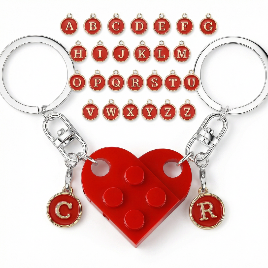 Loveclick – Matching Heart Keychain Set with Initials