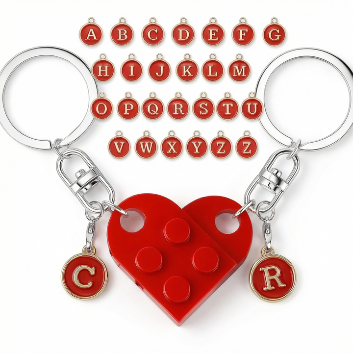 Loveclick – Matching Heart Keychain Set with Initials