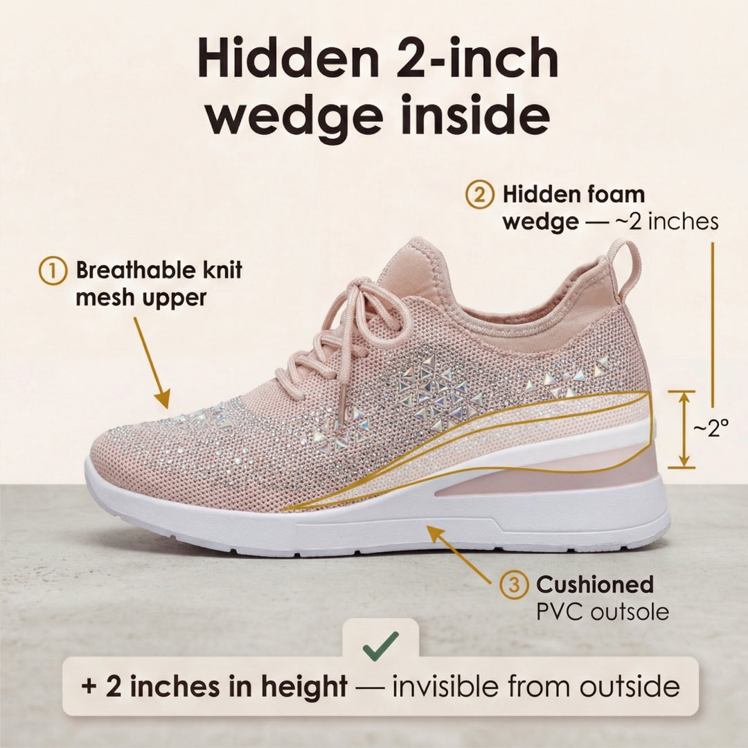 Stellara – Women’s Rhinestone Wedge Sneakers