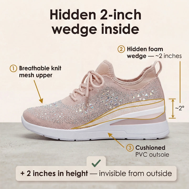Stellara – Women’s Rhinestone Wedge Sneakers