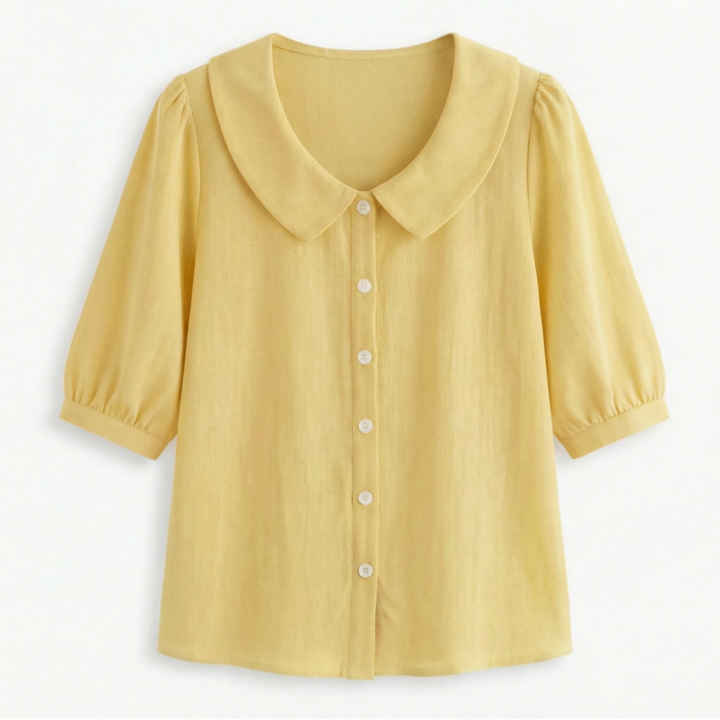 Collaré™ – Retro Peter Pan Collar Button Up Blouse