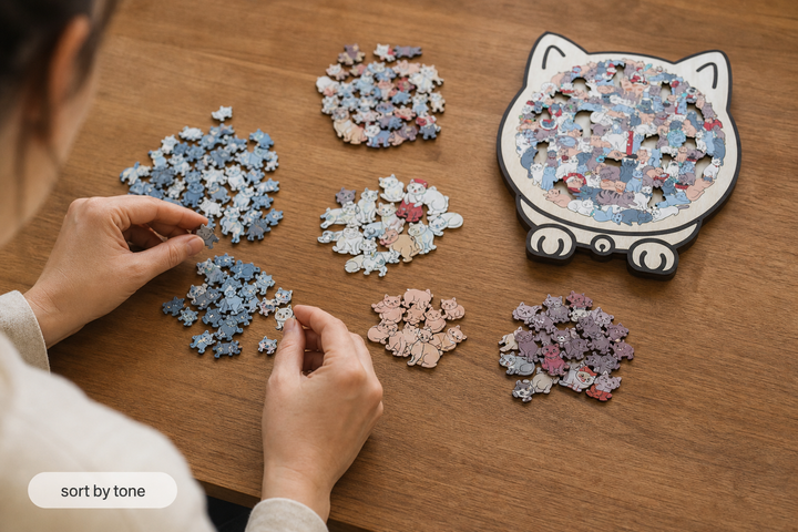 FUNNEL · Purrzzle – 135-Piece Cat-Shaped Wooden Jigsaw Puzzle