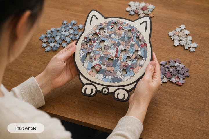 FUNNEL · Purrzzle – 135-Piece Cat-Shaped Wooden Jigsaw Puzzle