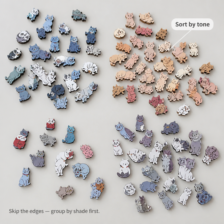 FUNNEL · Purrzzle – 135-Piece Cat-Shaped Wooden Jigsaw Puzzle