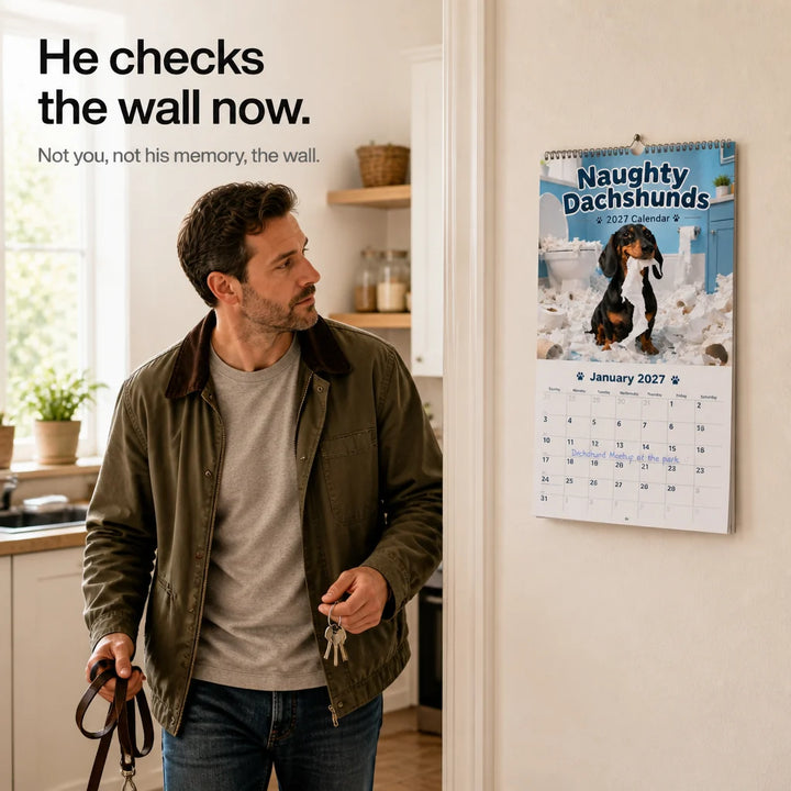 Naughty Dachshunds Dog Wall Calendar