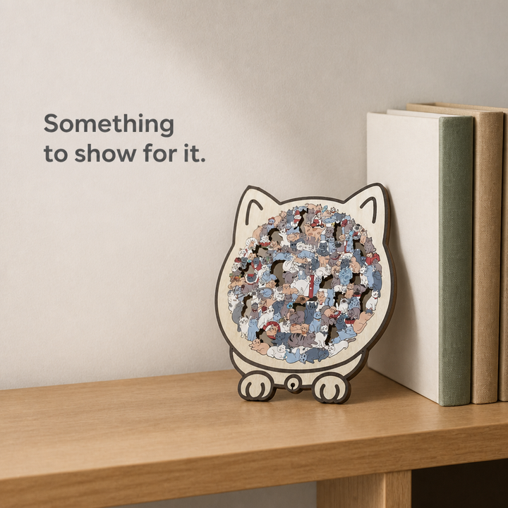 FUNNEL · Purrzzle – 135-Piece Cat-Shaped Wooden Jigsaw Puzzle