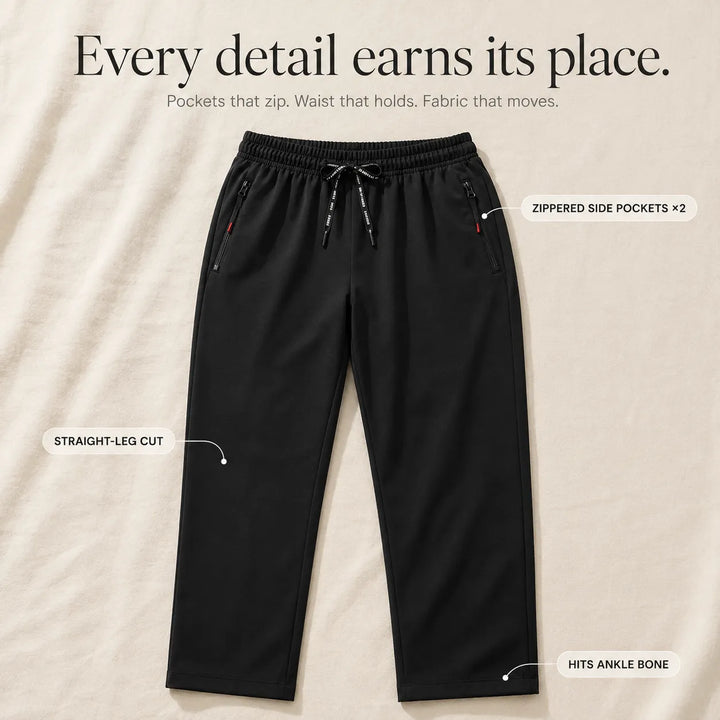Aerelle – Women's Lightweight High Waist Pants with Zip Pockets