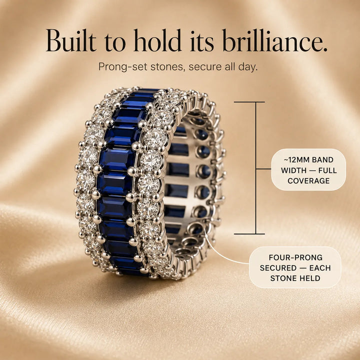 Solenne – Triple-Row Sapphire Eternity Band Ring for Women