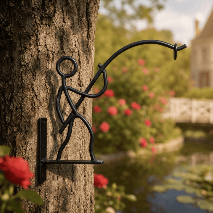 Ironley – Hand-Forged Iron Fisherman Garden Bracket Style 1