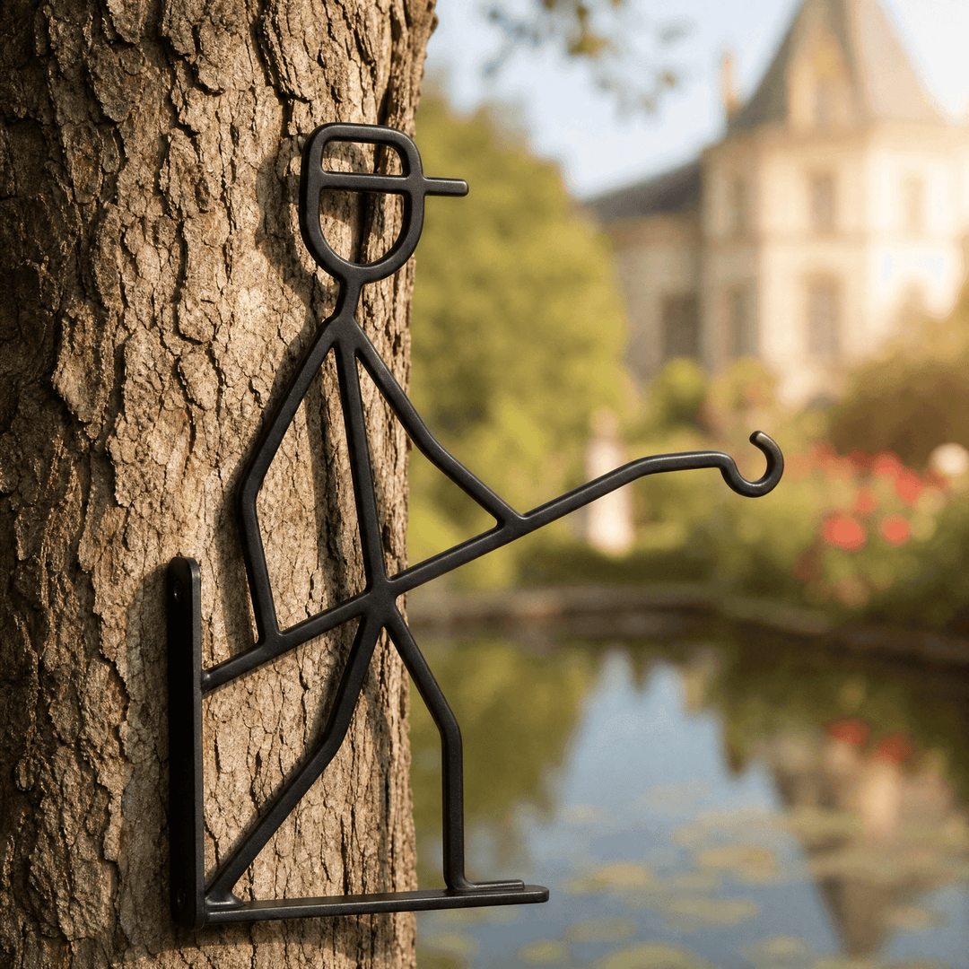 Ironley – Hand-Forged Iron Fisherman Garden Bracket Style 2