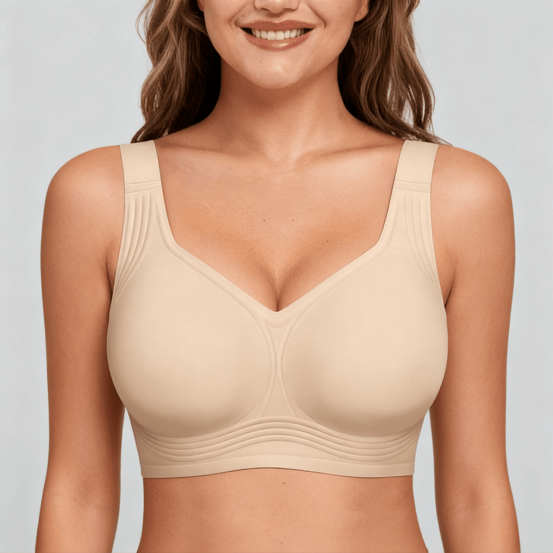 JelliShape - Women's 4 Layer 360° Jelly Strips Wireless Bra Beige / M