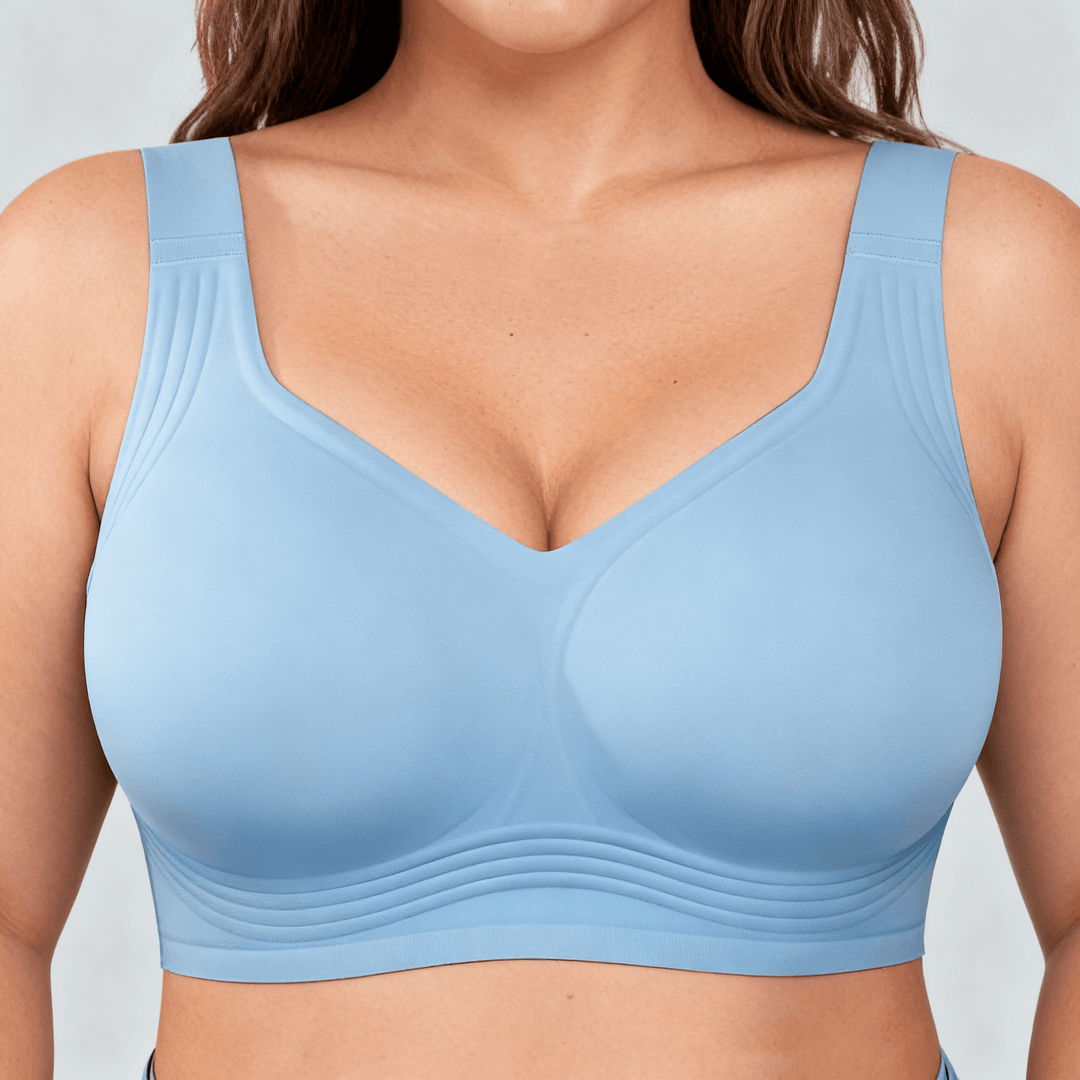 JelliShape - Women's 4 Layer 360° Jelly Strips Wireless Bra Blue / M
