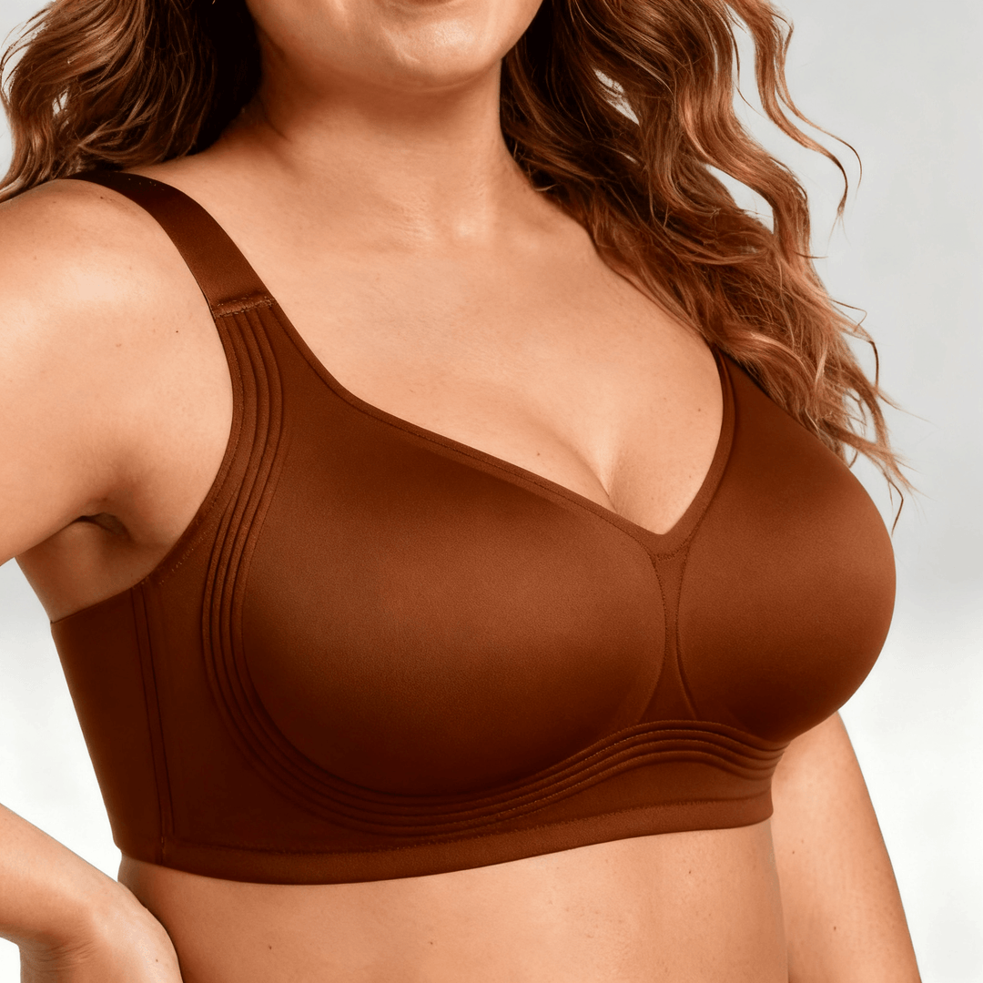 JelliShape - Women's 4 Layer 360° Jelly Strips Wireless Bra Coffee