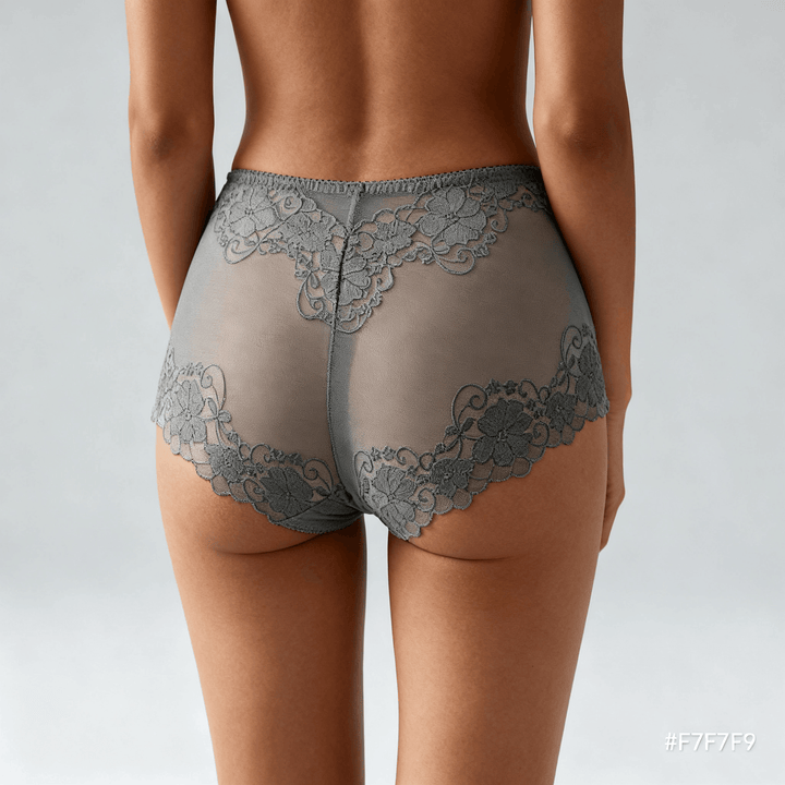 Lacella – Women's Soft Lace Panties for All Day Comfort Gray / S