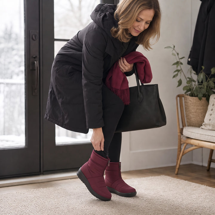 Frostelle – Plush Lined Wide-Fit Zip Ankle Boots