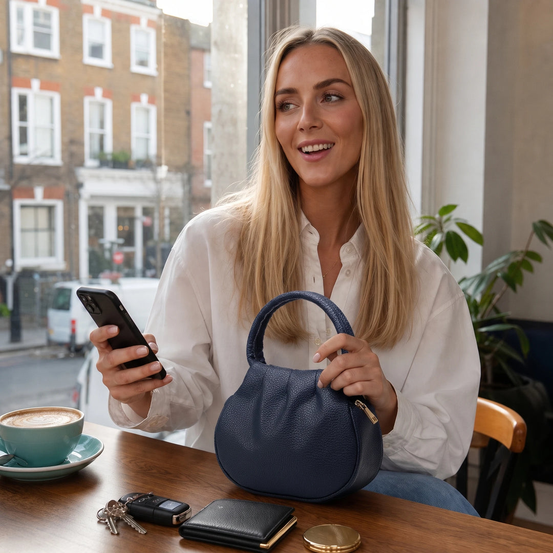 Pleatelle – Pleated Mini Handbag With Round Handles