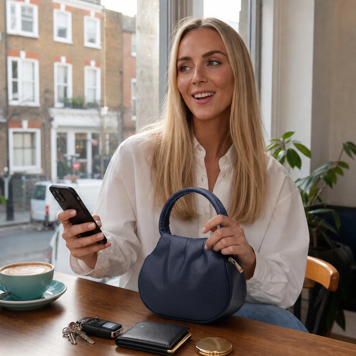 Pleatelle – Pleated Mini Handbag With Round Handles