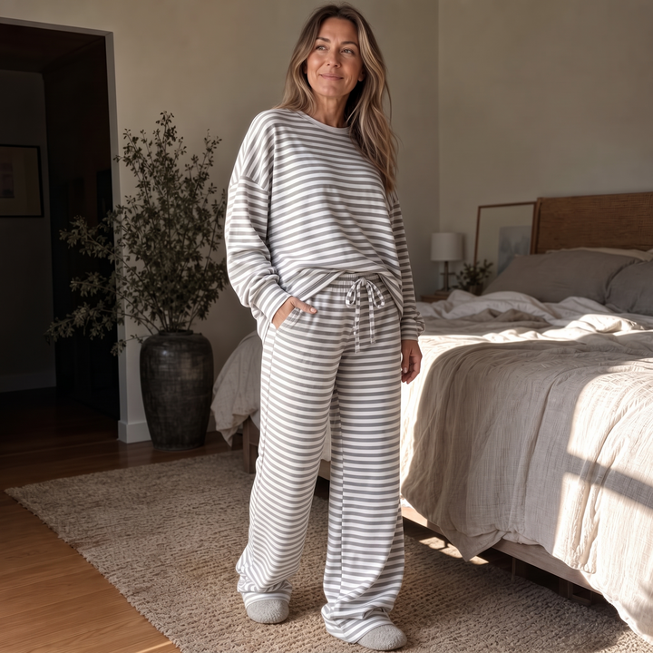 Wearbella – Striped Top And Pants Set