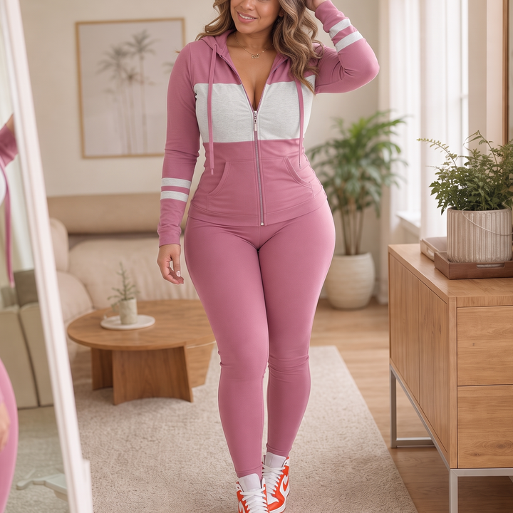 Wearbella – Color-Block Slim-Fit Hoodie And Pants Set