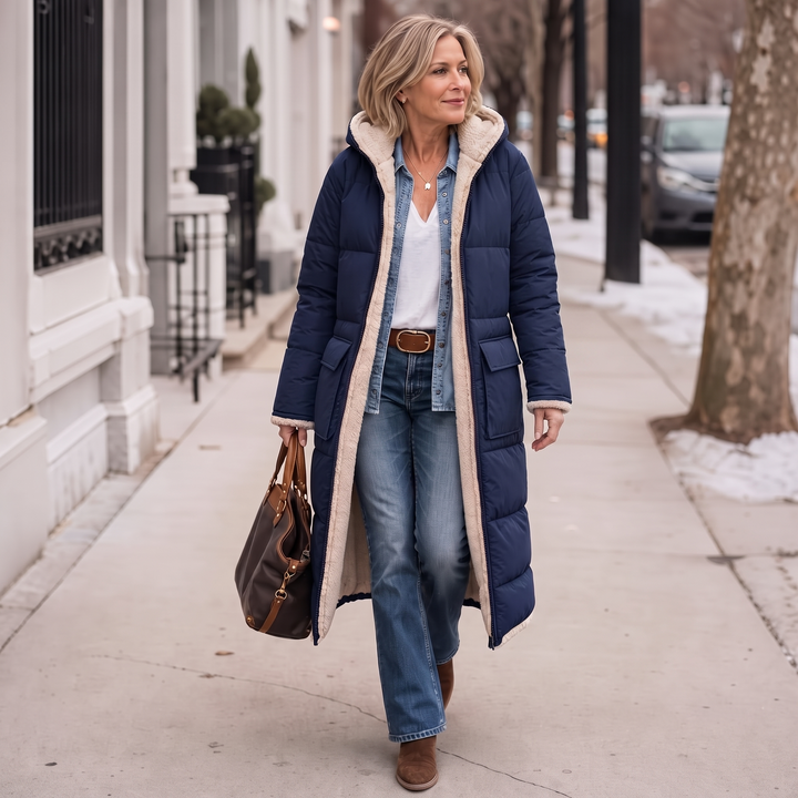 Veluna – Reversible Quilted Sherpa Winter Coat