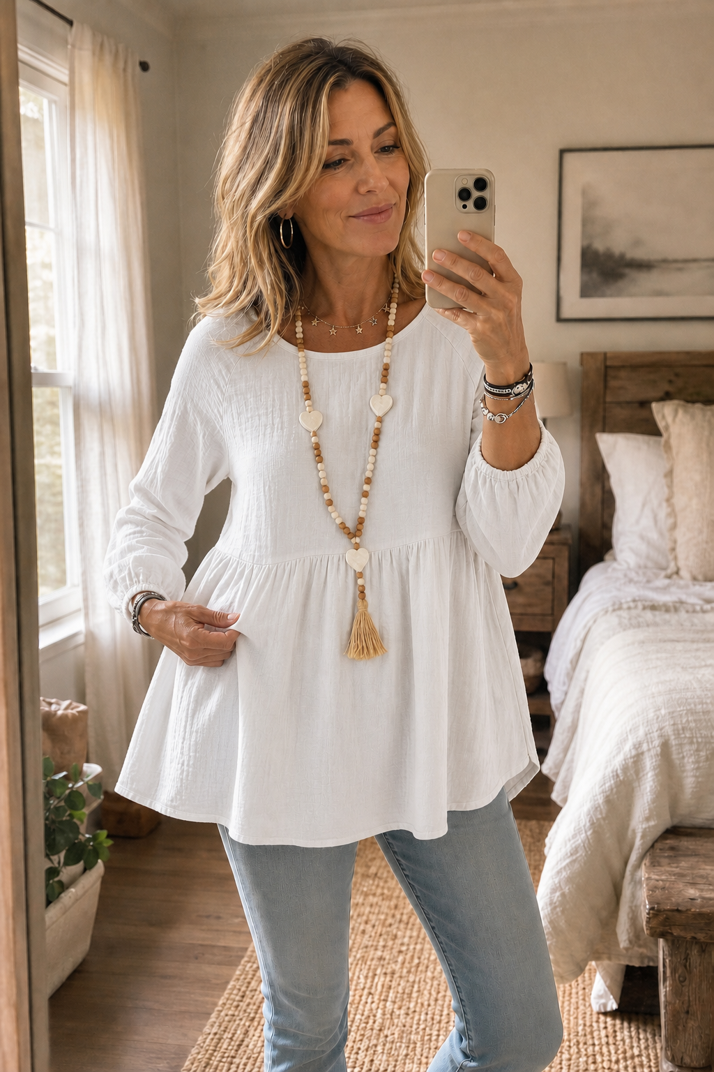 Wearbella – Gathered-Waist Babydoll Blouse