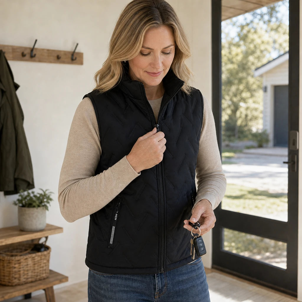 Easewell – Fleece-Lined-Look Zip-Pocket Vest