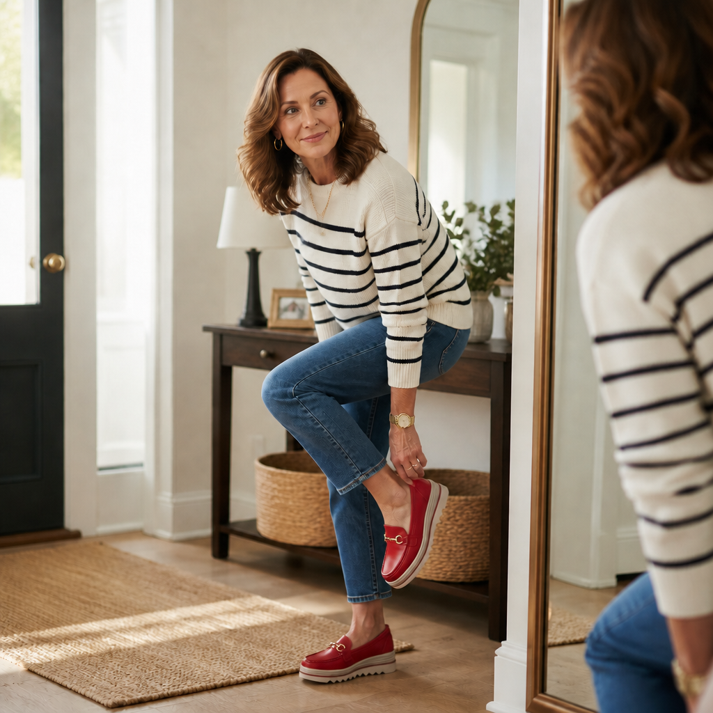 Clarelle – Steel-look Clasp Lug Sole Loafers