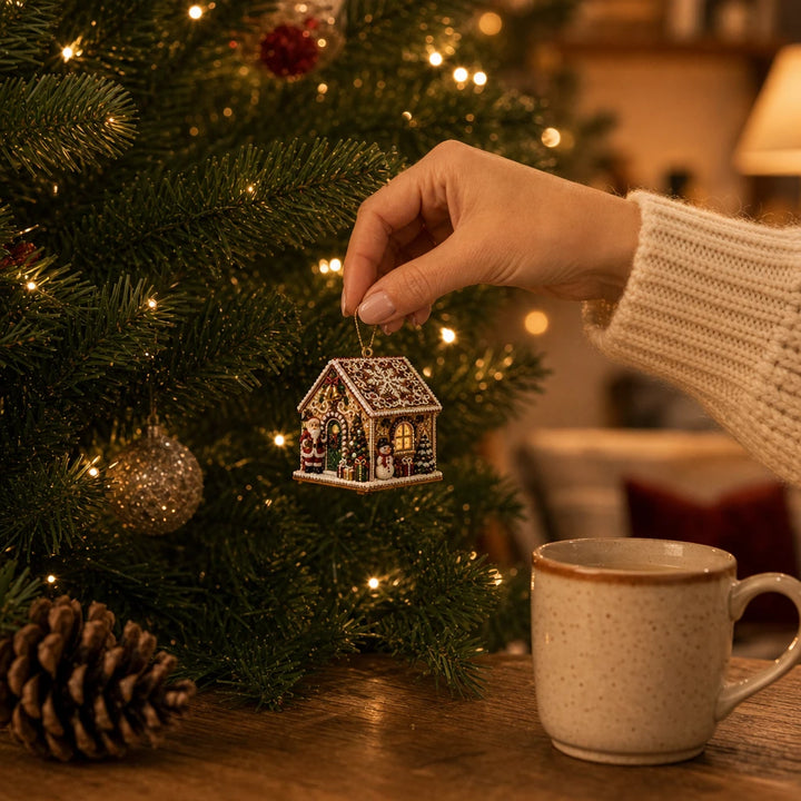 Hearthglint – 3D Wooden Diamond Painting Christmas House Kit