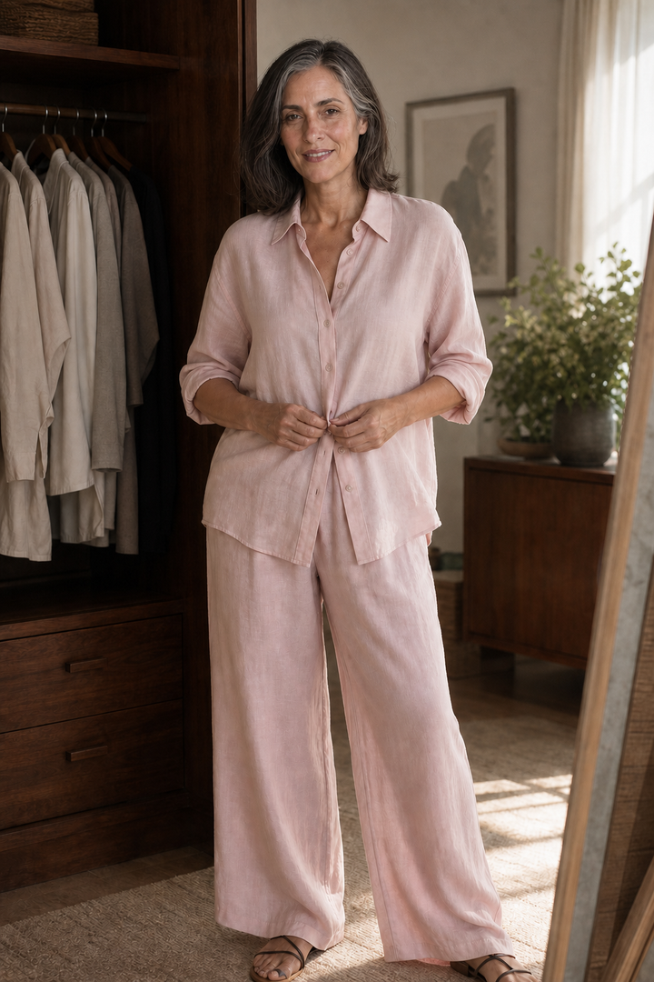 Setwell – Shirt And Wide-Leg Pants Set