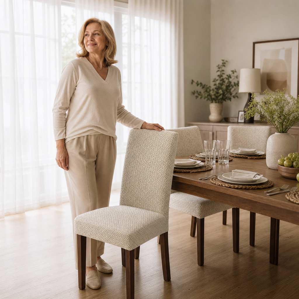 Tabletide – Stretch Checkered Dining Chair Cover