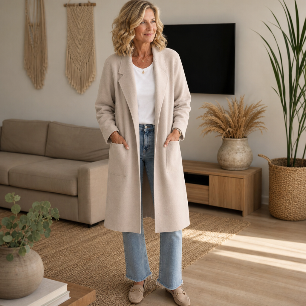 Draperie – Longline Open-Front Wool-Blend Coat