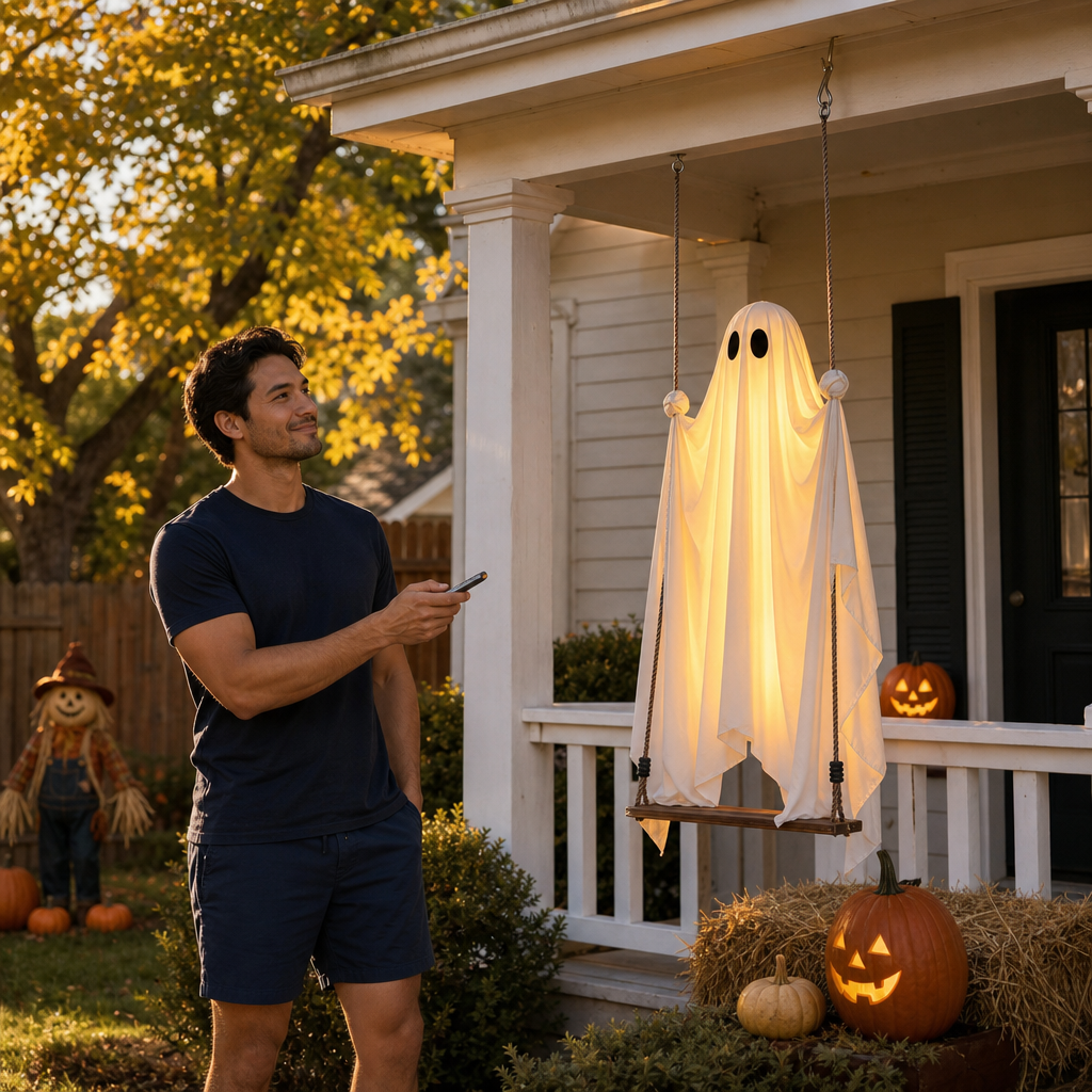 Sway Hollow – Poseable Satin Glowing Ghost Swing Decor