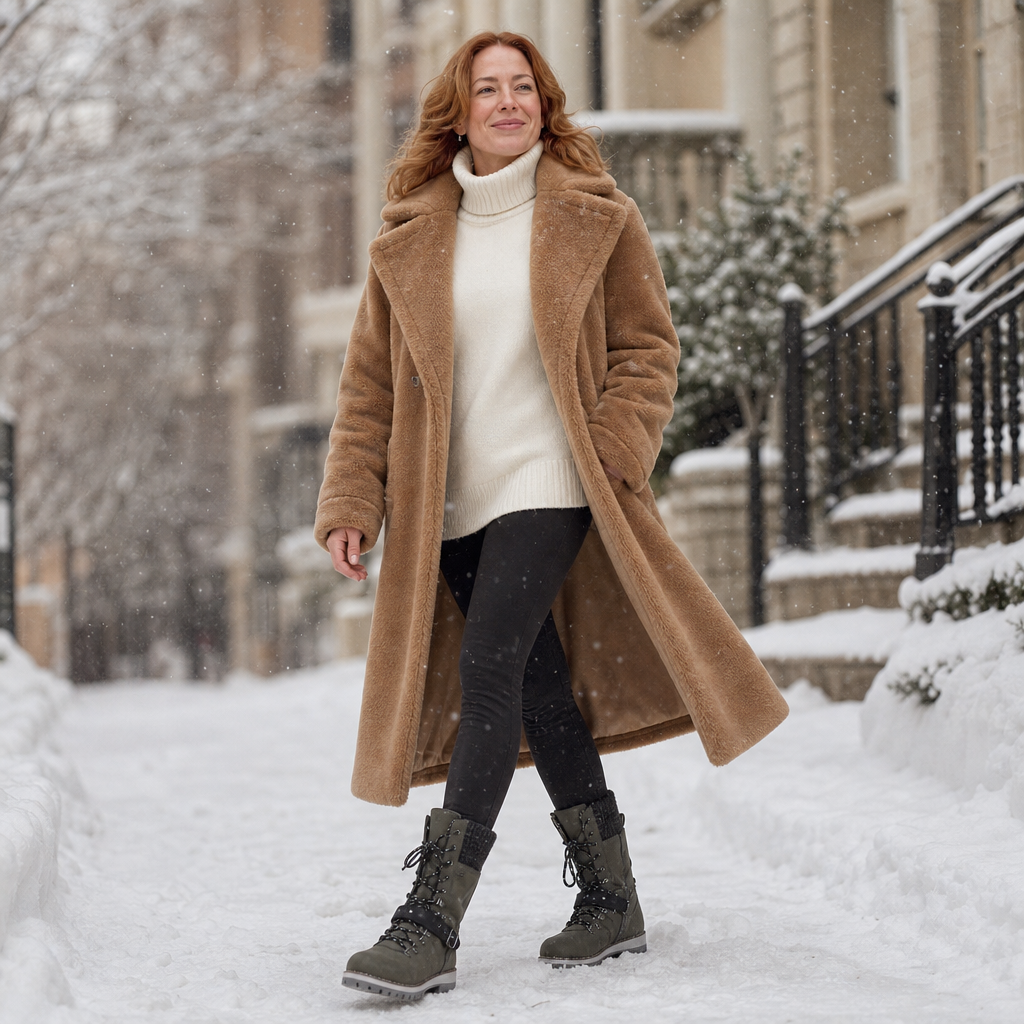 Cozette – Knit-Shaft Wide-Foot Winter Boots
