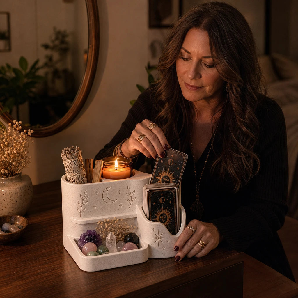 Altar & Aura – Celestial Divided Tarot Card Organizer