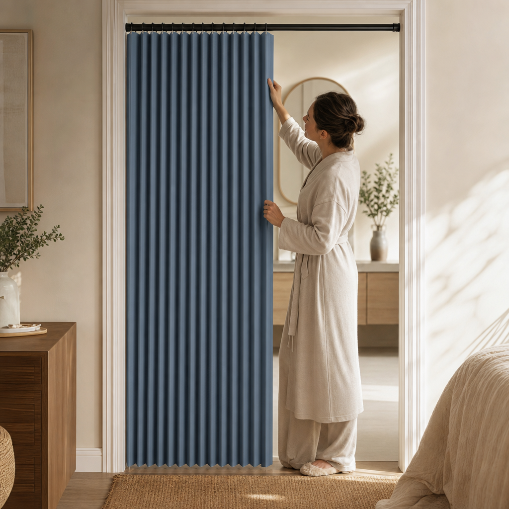 Foldura – No-Drill Magnetic Accordion Door Curtain