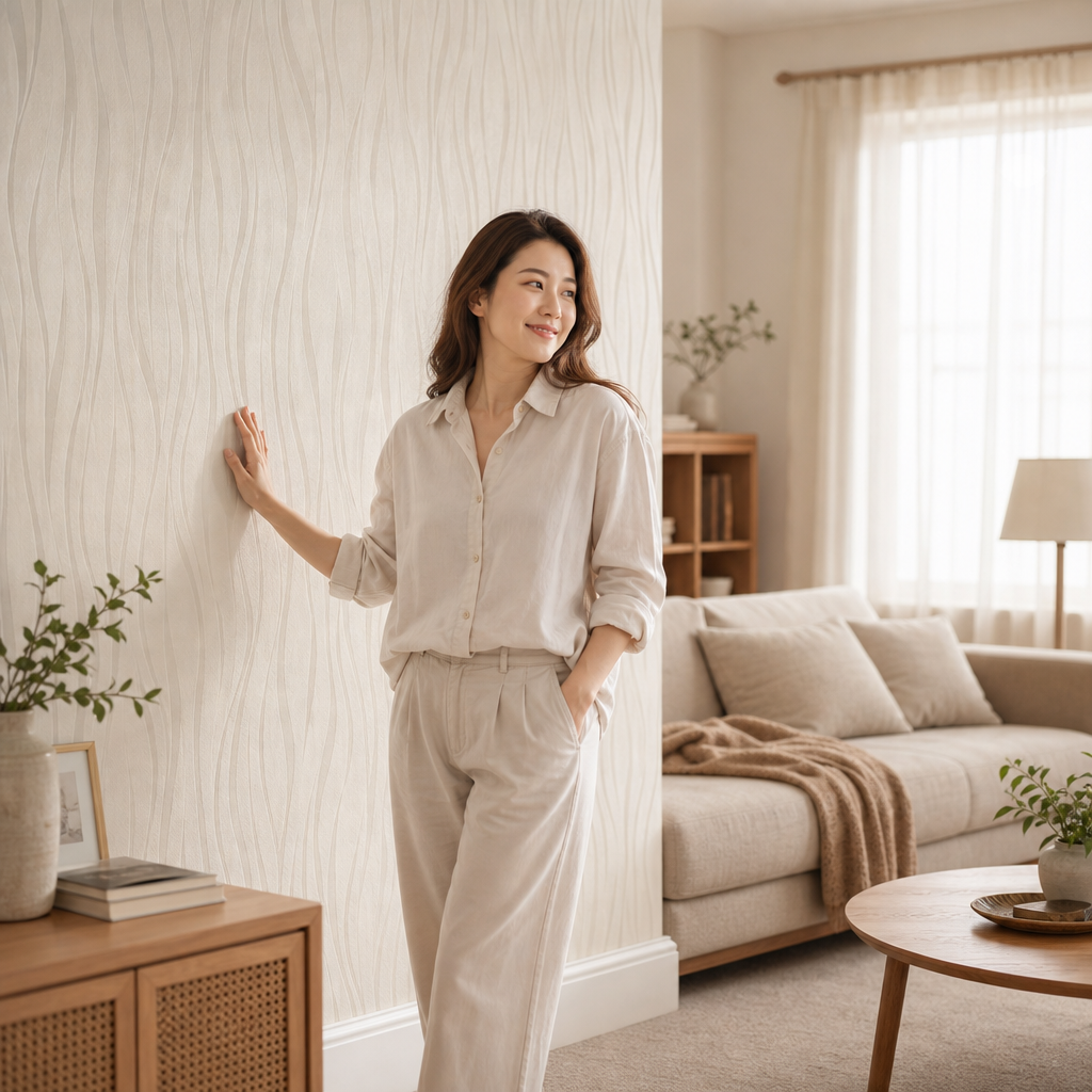 Wallura – Embossed 3D Stripe Peel-And-Stick Wallpaper