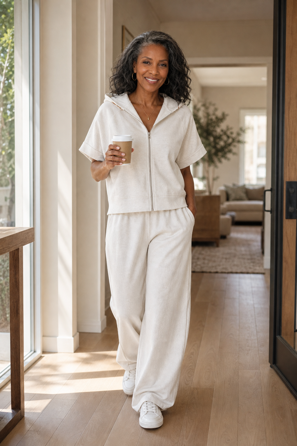 Weekendly – Wide-Leg Hoodie And Pants Lounge Set