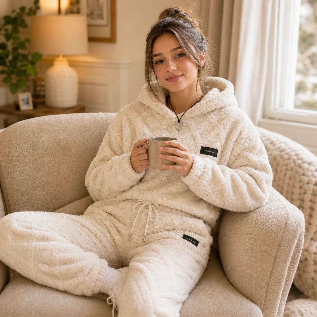 Emberelle – Embossed Plush Tracksuit Set
