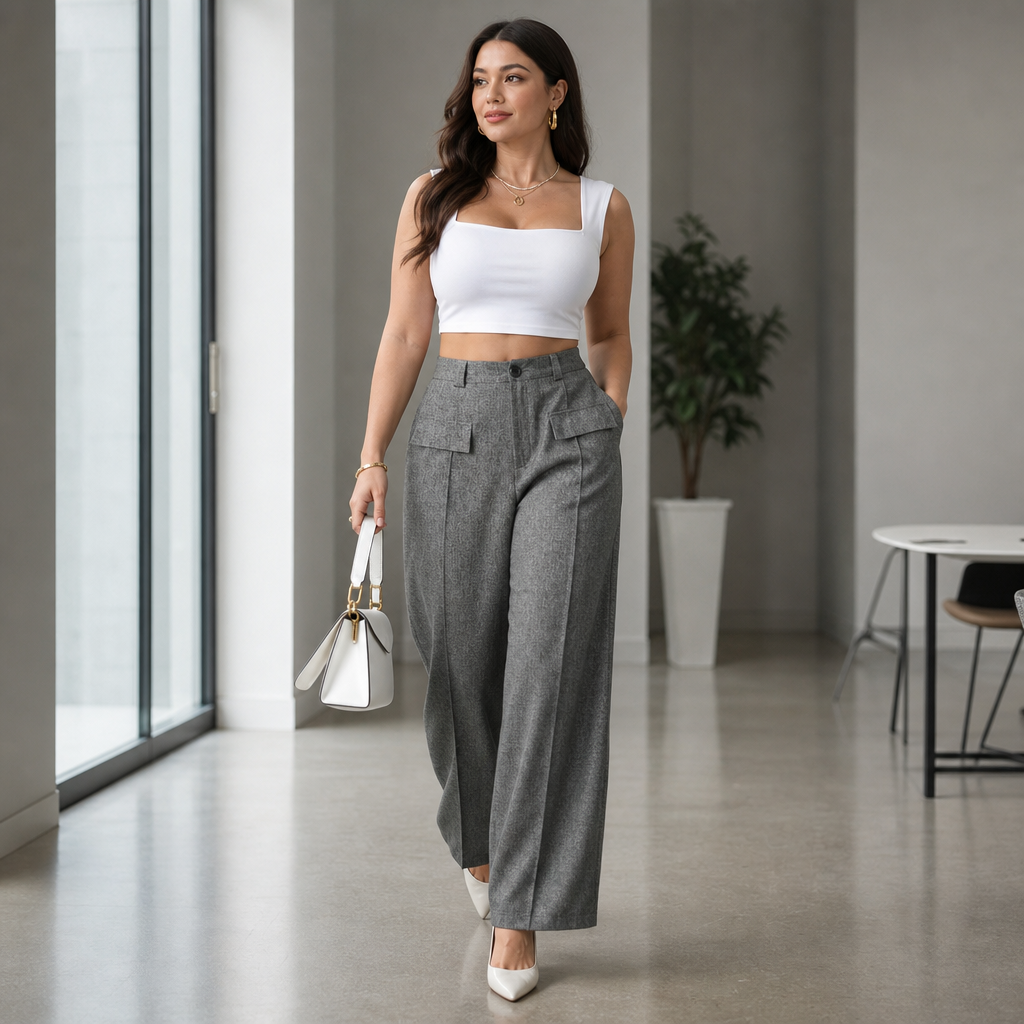 Wearbella – High-Waisted Tailored Wide-Leg Trousers