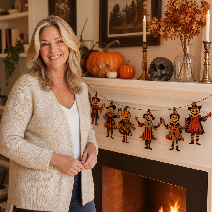 Mayfield Manor – Waterproof Wood Pumpkin Character Banner