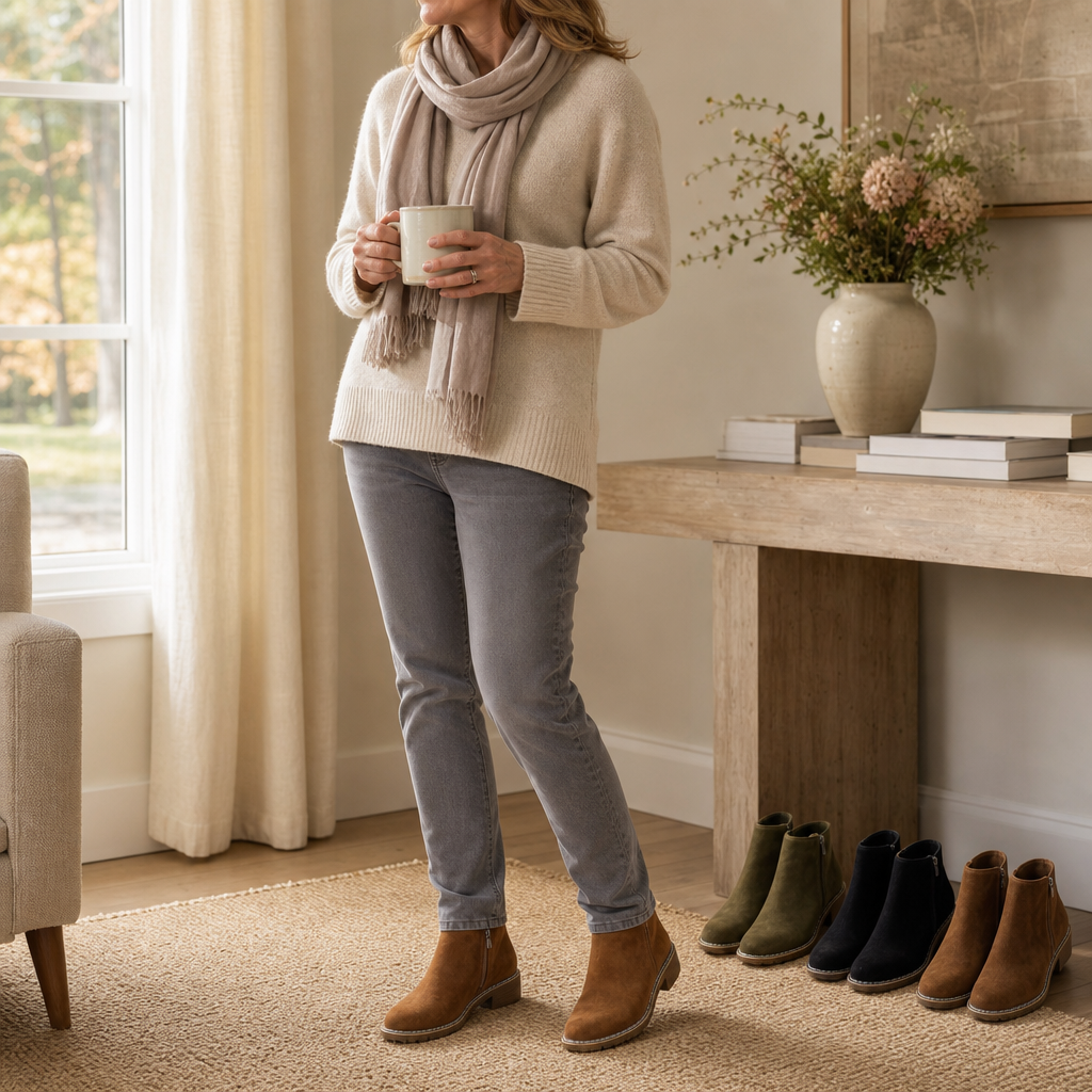 Wearbella – Faux Shearling-Lined Suede Ankle Boots