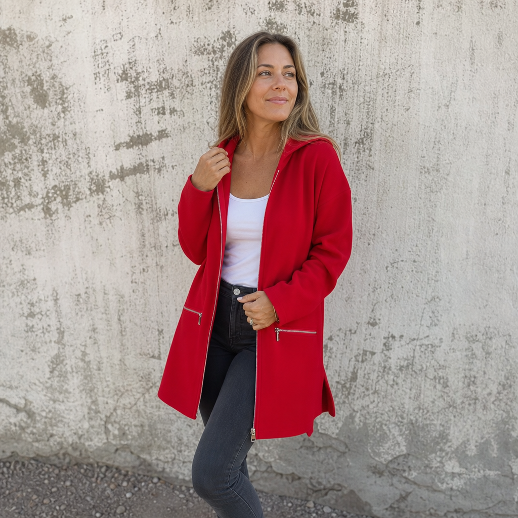 Wearbella – Longline Open-Front Hooded Cardigan
