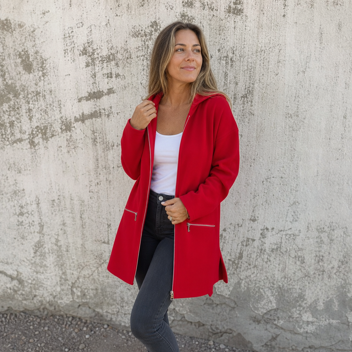 Wearbella – Longline Open-Front Hooded Cardigan
