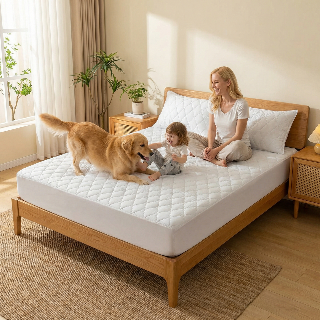 Slumbelle™ – Waterproof Quilted Mattress Cover & Pillowcase Set