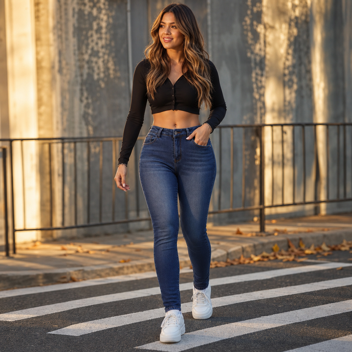 Thermabelle – Plush-Lined High-Rise Skinny Jeans